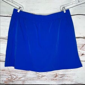 Denim & Co. Beach 24W Blue Quick Dry Bathing Suit Swim Skort - Skirt w/ Shorts